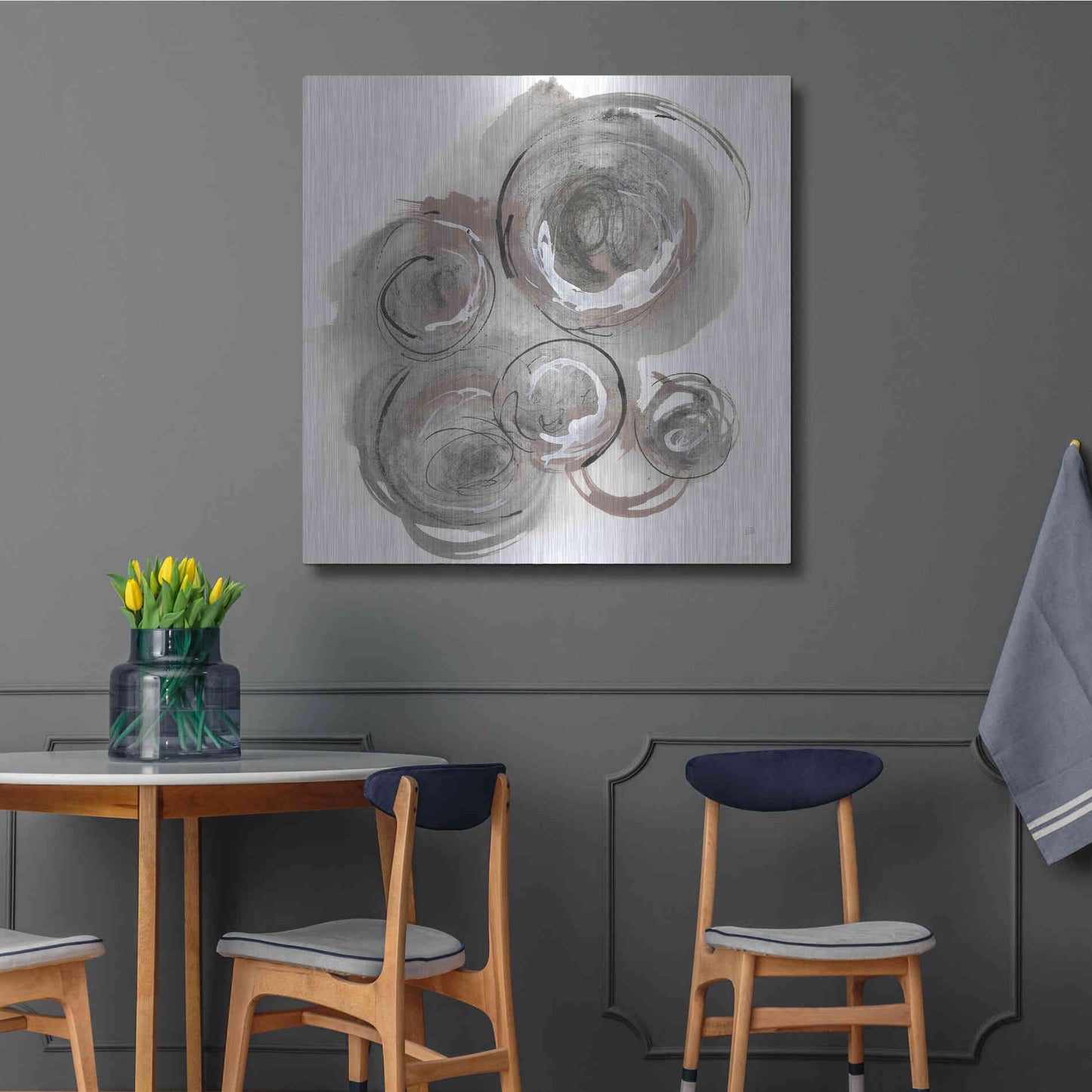 Luxe Metal Art 'In the Circle II' by Chris Paschke, Metal Wall Art,36x36