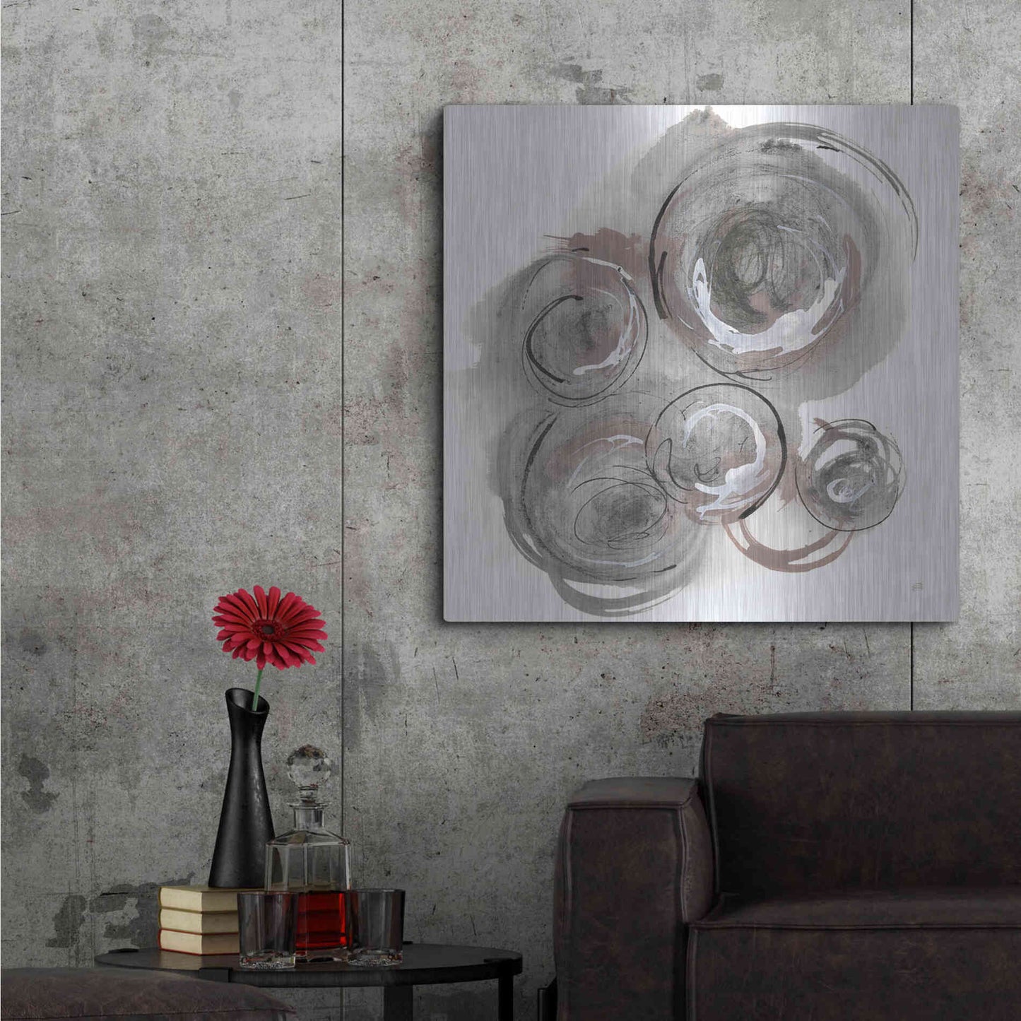 Luxe Metal Art 'In the Circle II' by Chris Paschke, Metal Wall Art,36x36