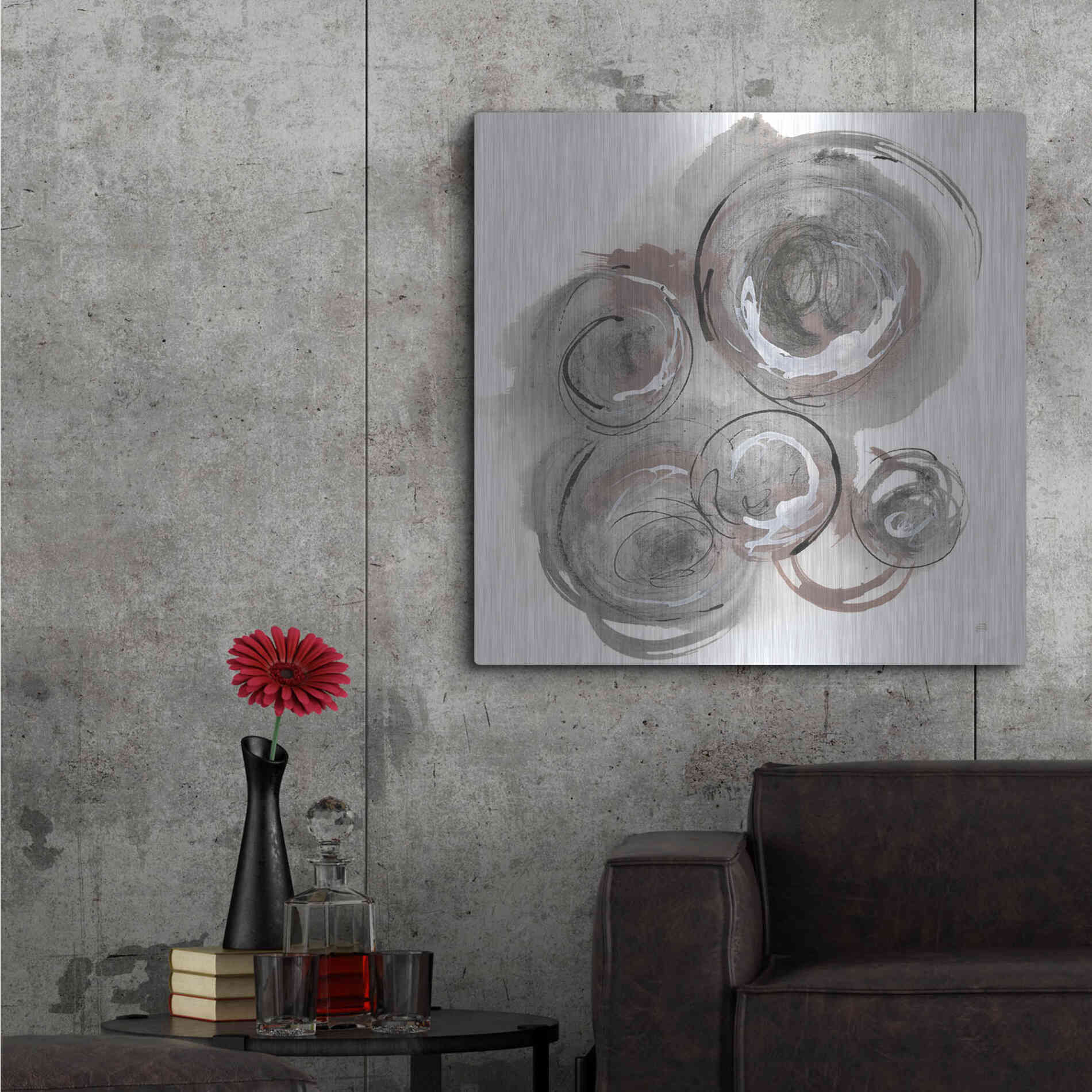 Luxe Metal Art 'In the Circle II' by Chris Paschke, Metal Wall Art,36x36