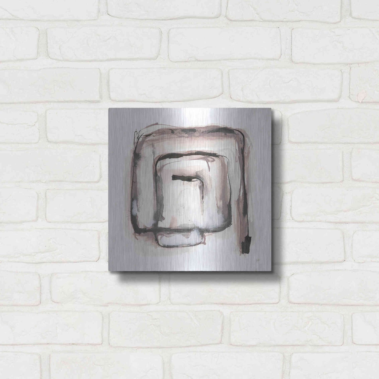 Luxe Metal Art 'Lost in Squares I' by Chris Paschke, Metal Wall Art,12x12