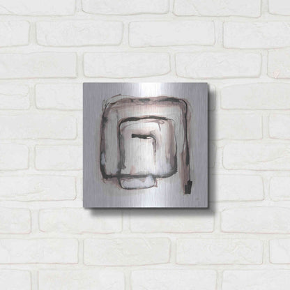 Luxe Metal Art 'Lost in Squares I' by Chris Paschke, Metal Wall Art,12x12