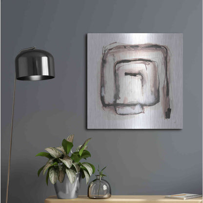 Luxe Metal Art 'Lost in Squares I' by Chris Paschke, Metal Wall Art,24x24