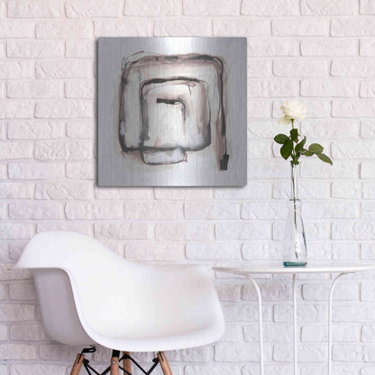 Luxe Metal Art 'Lost in Squares I' by Chris Paschke, Metal Wall Art,24x24