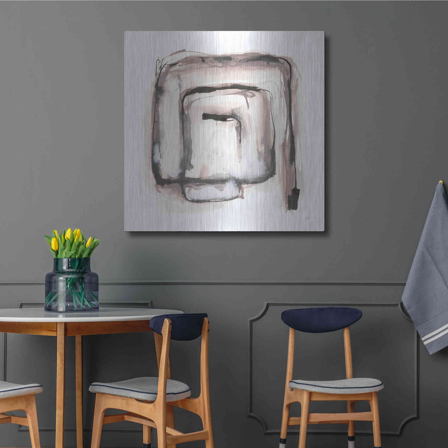 Luxe Metal Art 'Lost in Squares I' by Chris Paschke, Metal Wall Art,36x36