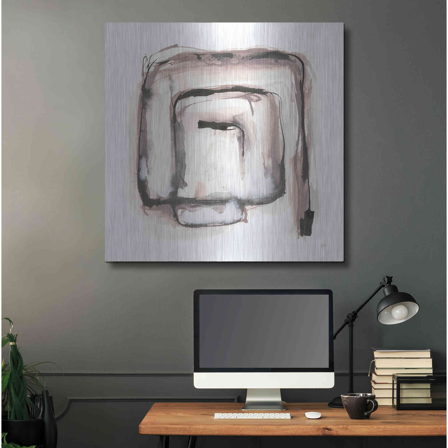 Luxe Metal Art 'Lost in Squares I' by Chris Paschke, Metal Wall Art,36x36
