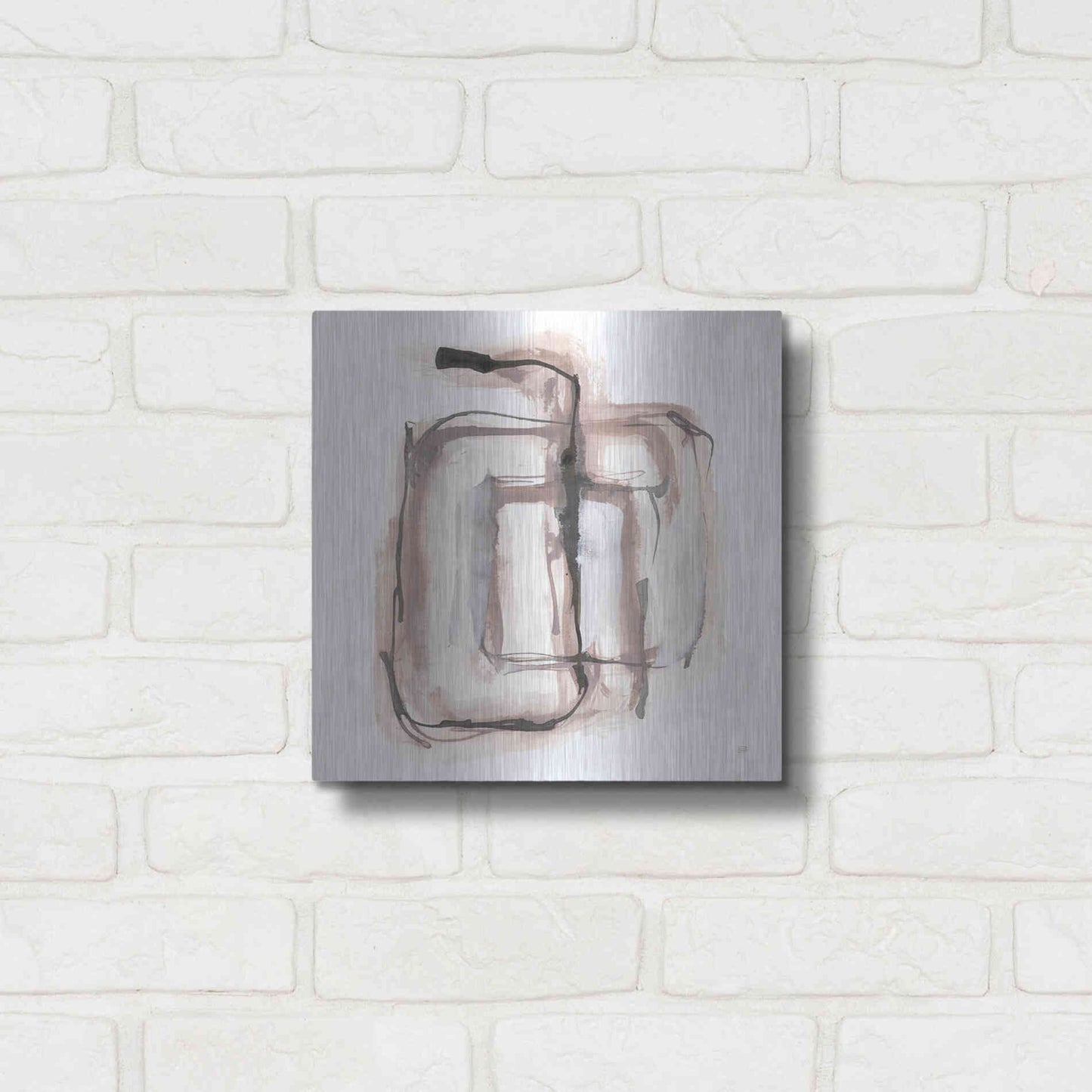 Luxe Metal Art 'Lost in Squares II' by Chris Paschke, Metal Wall Art,12x12