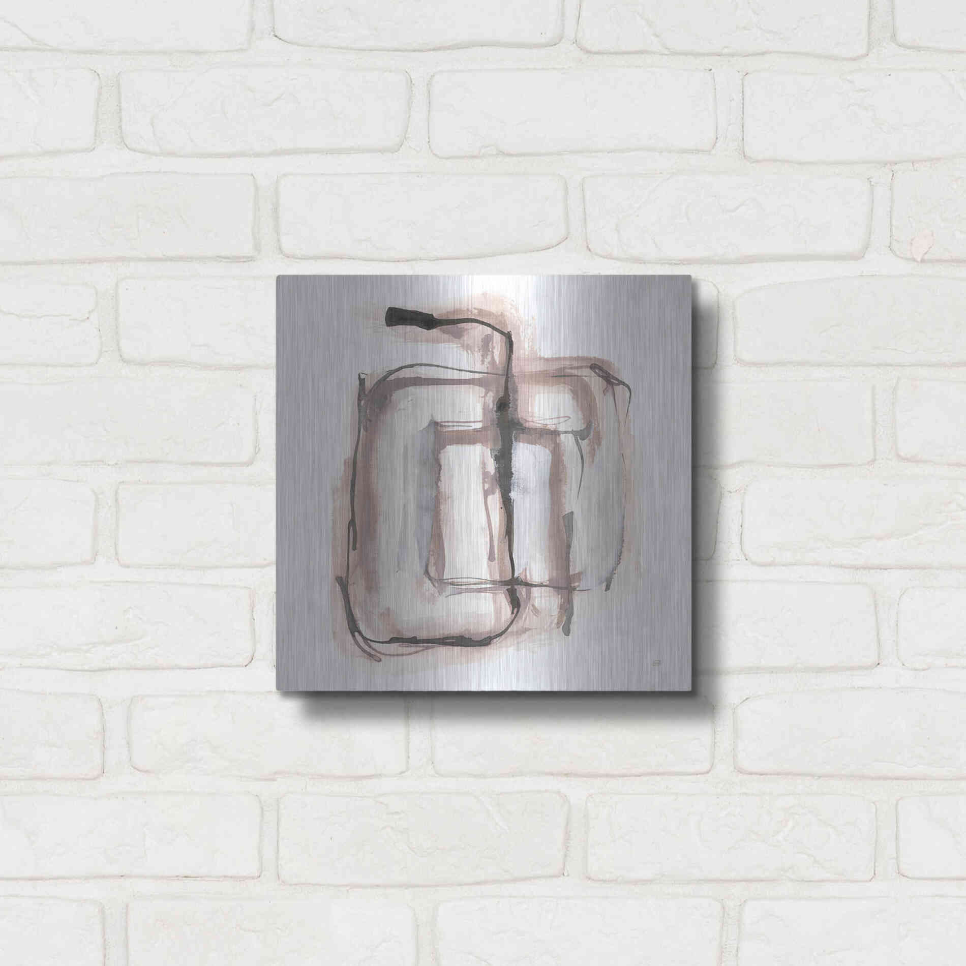 Luxe Metal Art 'Lost in Squares II' by Chris Paschke, Metal Wall Art,12x12