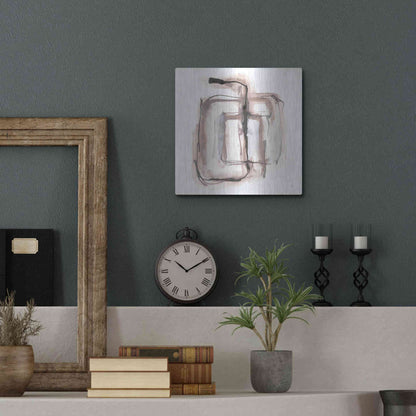 Luxe Metal Art 'Lost in Squares II' by Chris Paschke, Metal Wall Art,12x12