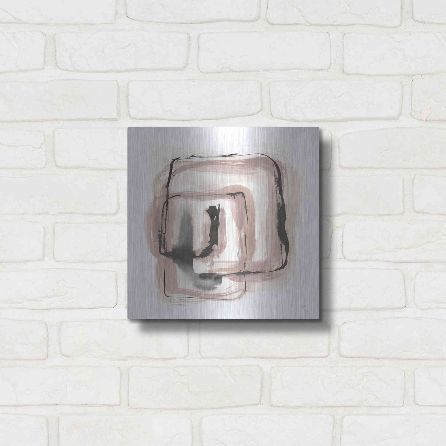 Luxe Metal Art 'Lost in Squares III' by Chris Paschke, Metal Wall Art,12x12