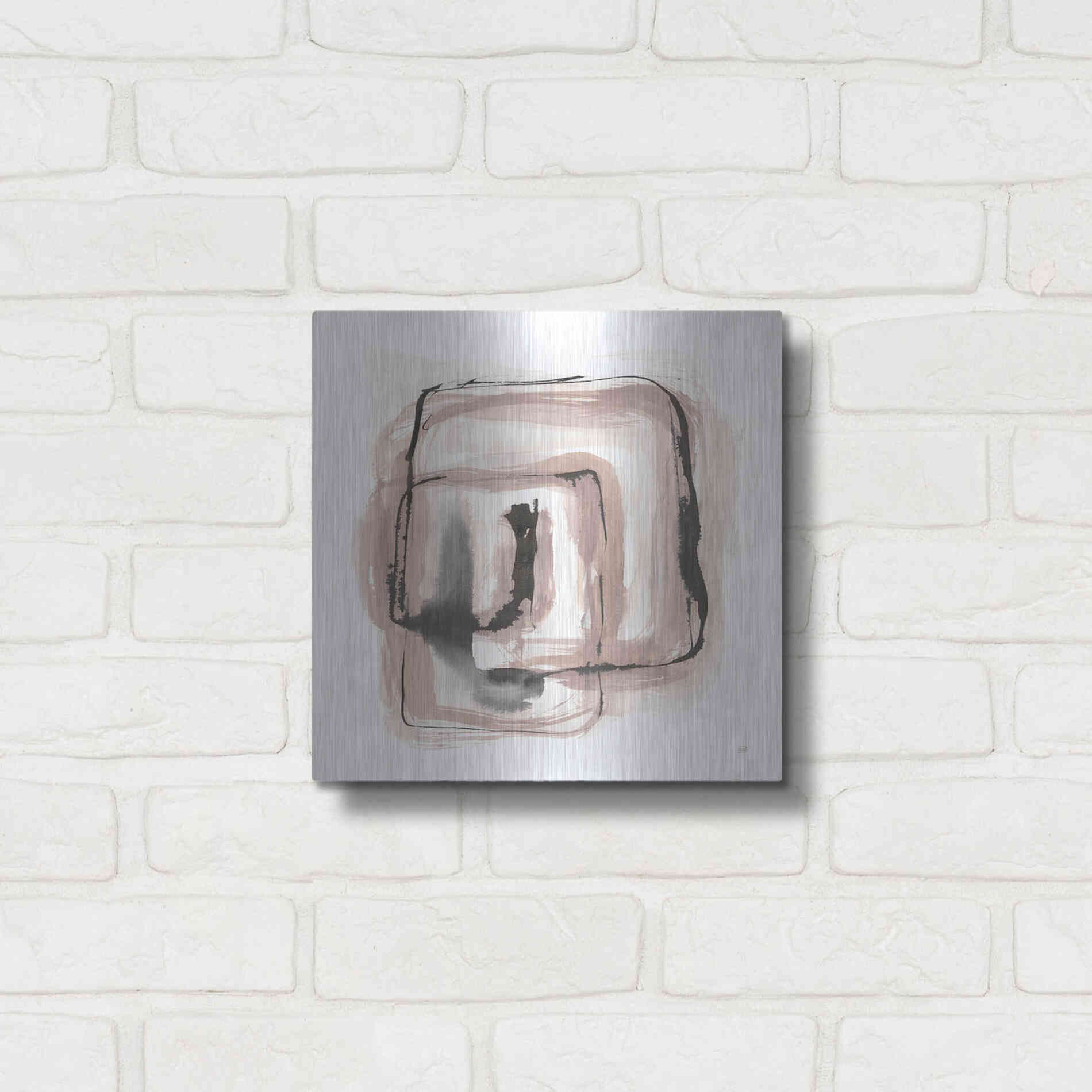 Luxe Metal Art 'Lost in Squares III' by Chris Paschke, Metal Wall Art,12x12