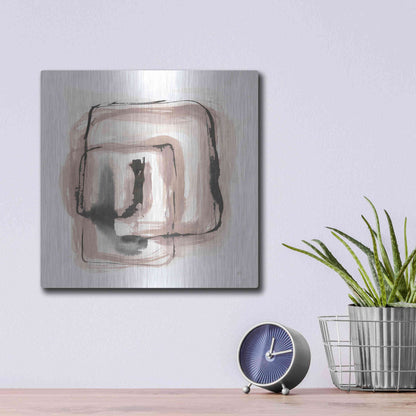 Luxe Metal Art 'Lost in Squares III' by Chris Paschke, Metal Wall Art,12x12