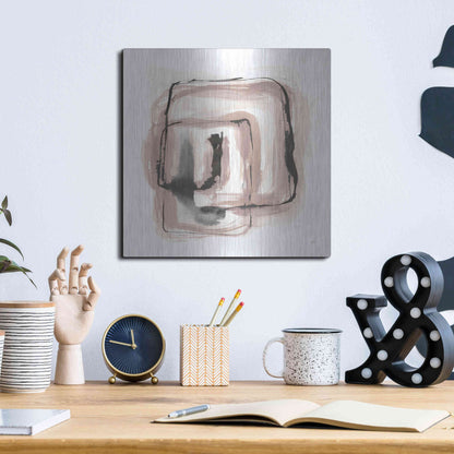 Luxe Metal Art 'Lost in Squares III' by Chris Paschke, Metal Wall Art,12x12