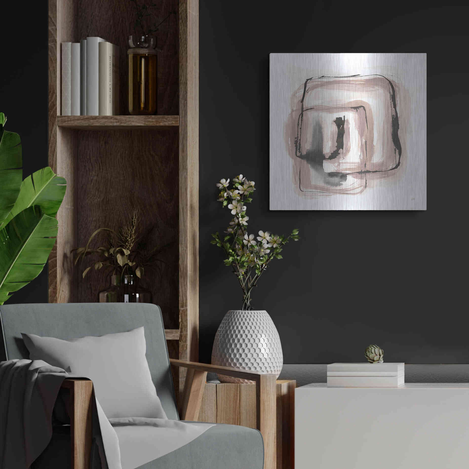 Luxe Metal Art 'Lost in Squares III' by Chris Paschke, Metal Wall Art,24x24