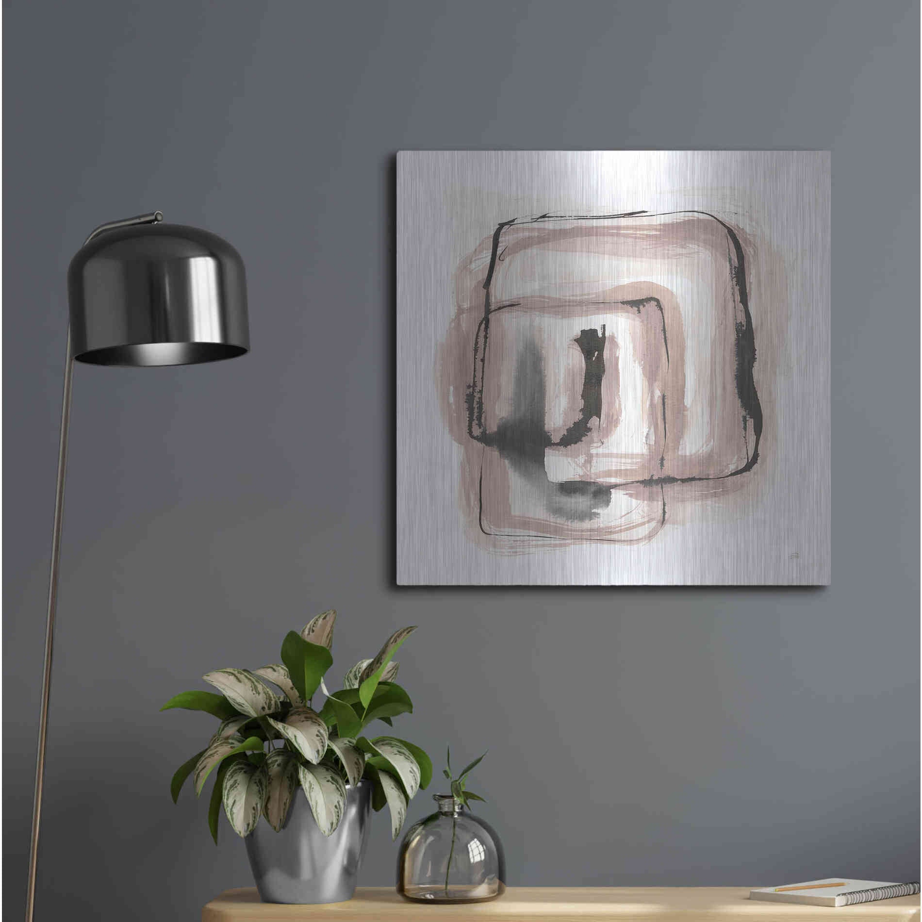 Luxe Metal Art 'Lost in Squares III' by Chris Paschke, Metal Wall Art,24x24