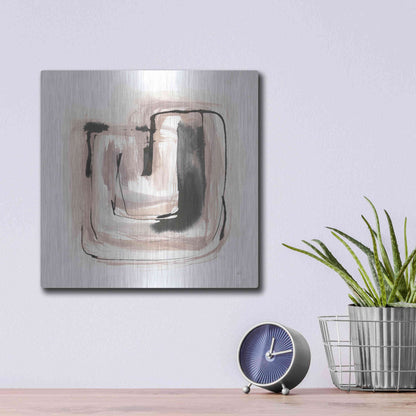Luxe Metal Art 'Lost in Squares IV' by Chris Paschke, Metal Wall Art,12x12