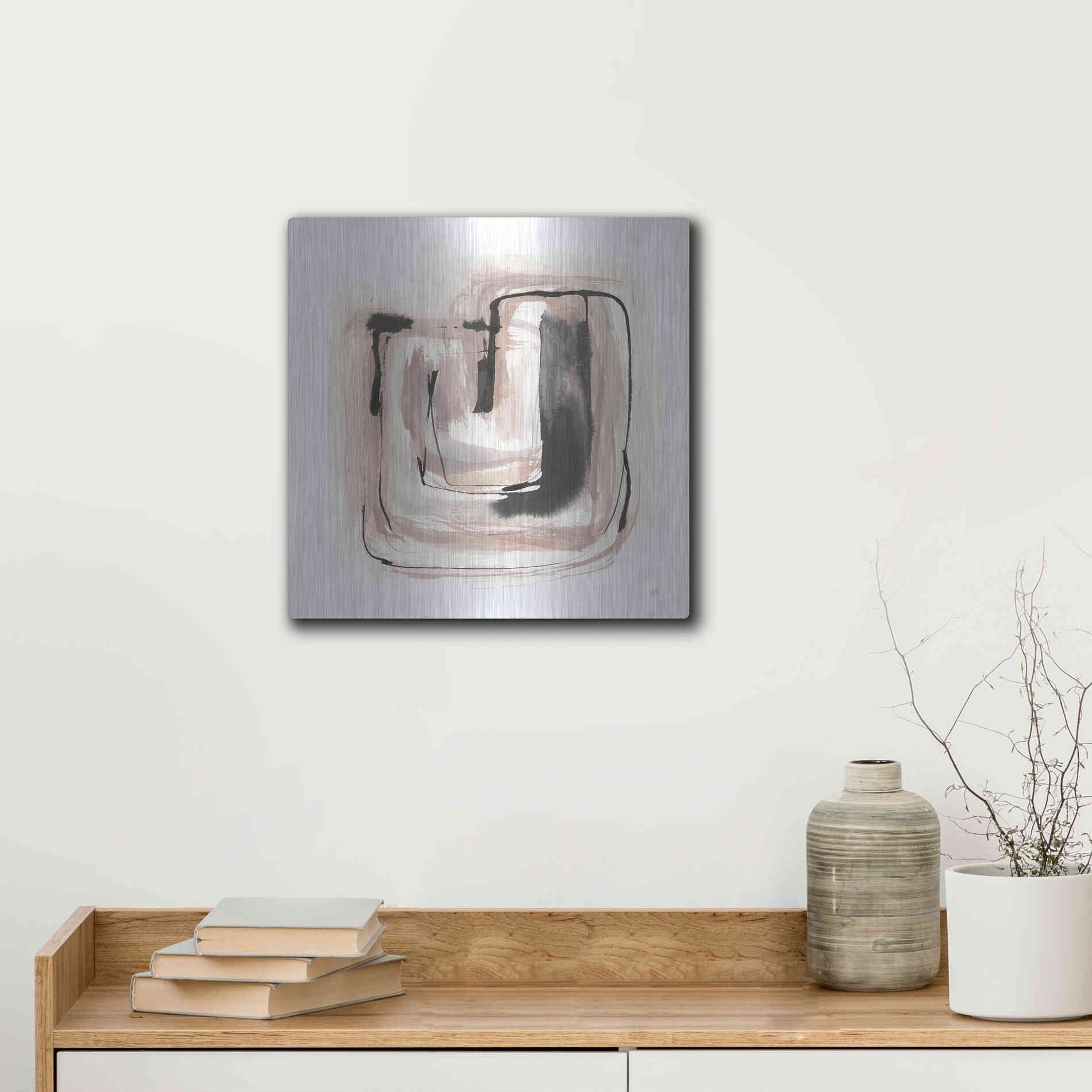 Luxe Metal Art 'Lost in Squares IV' by Chris Paschke, Metal Wall Art,12x12