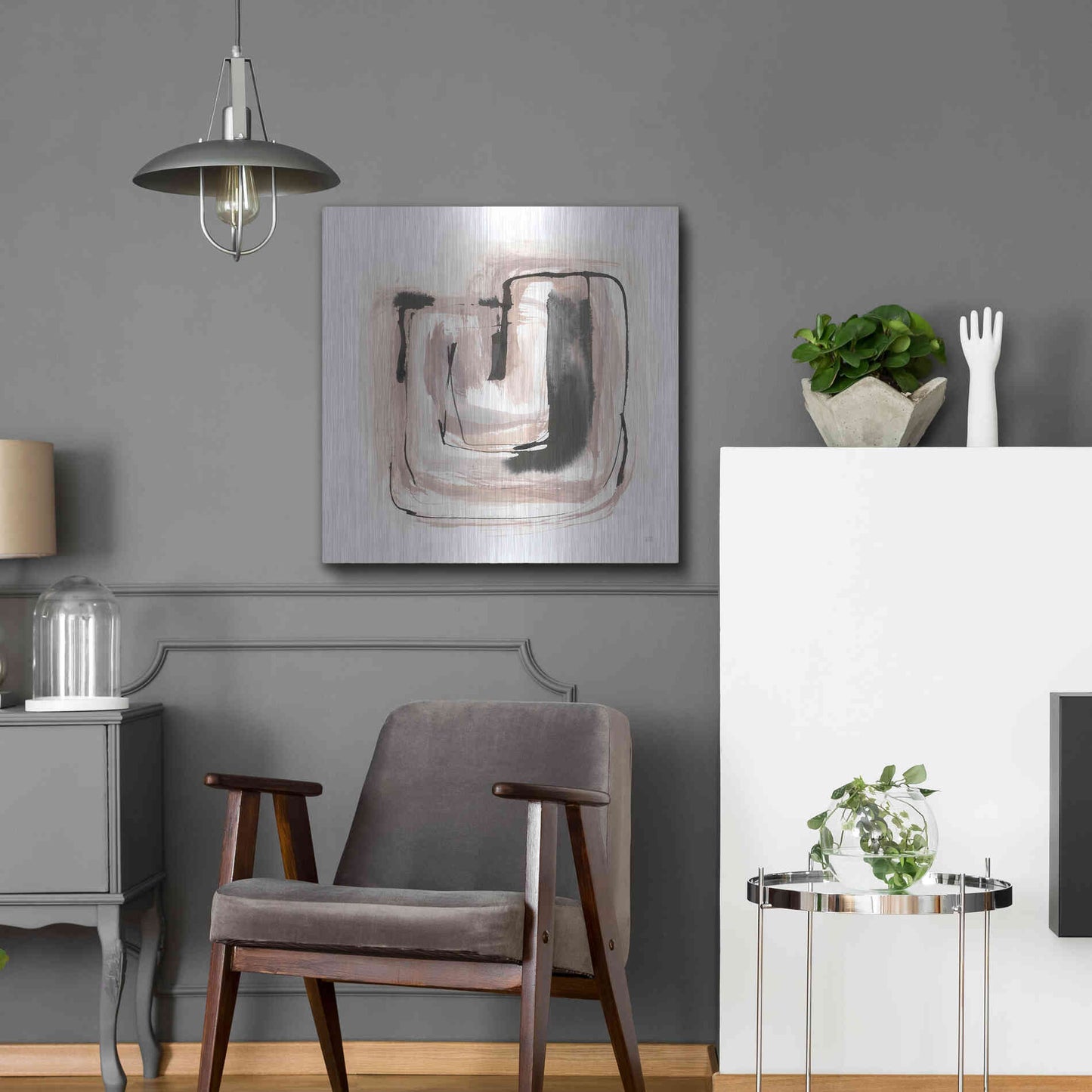 Luxe Metal Art 'Lost in Squares IV' by Chris Paschke, Metal Wall Art,24x24