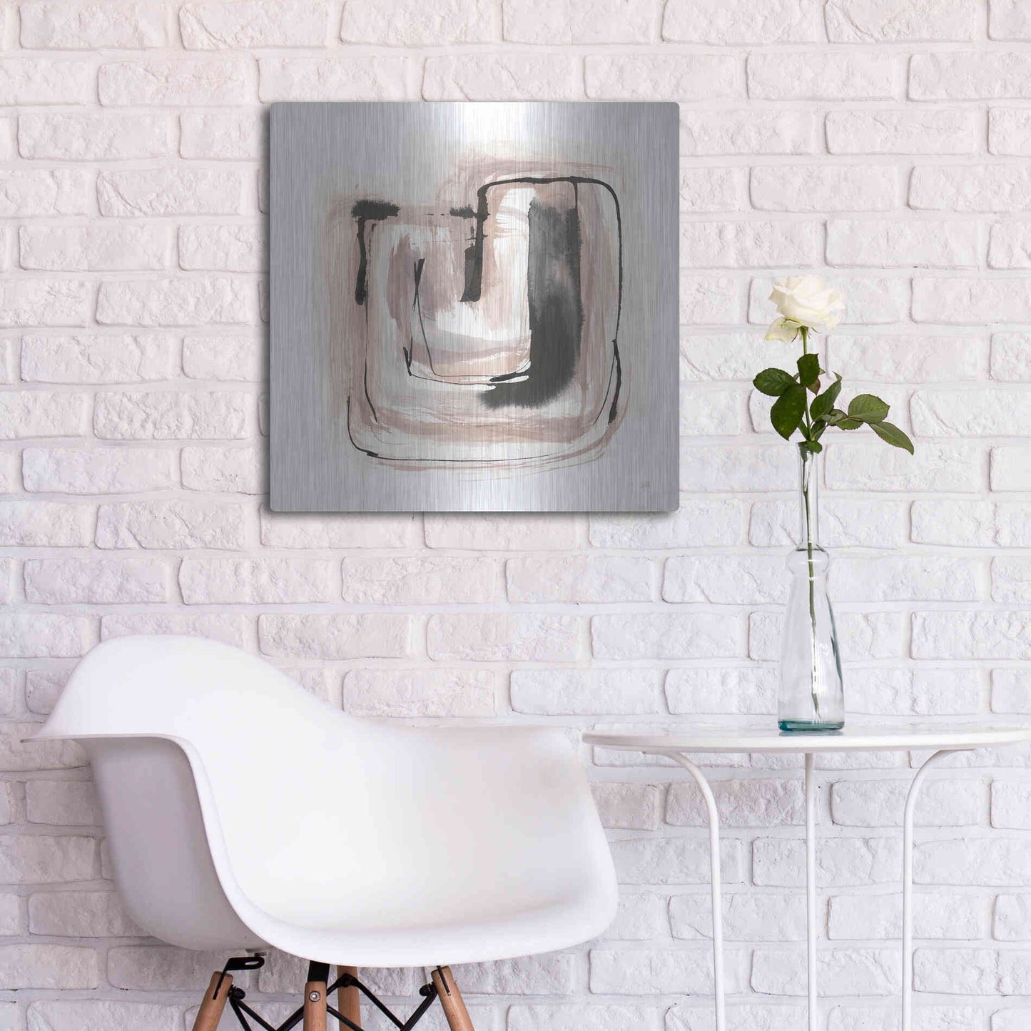 Luxe Metal Art 'Lost in Squares IV' by Chris Paschke, Metal Wall Art,24x24