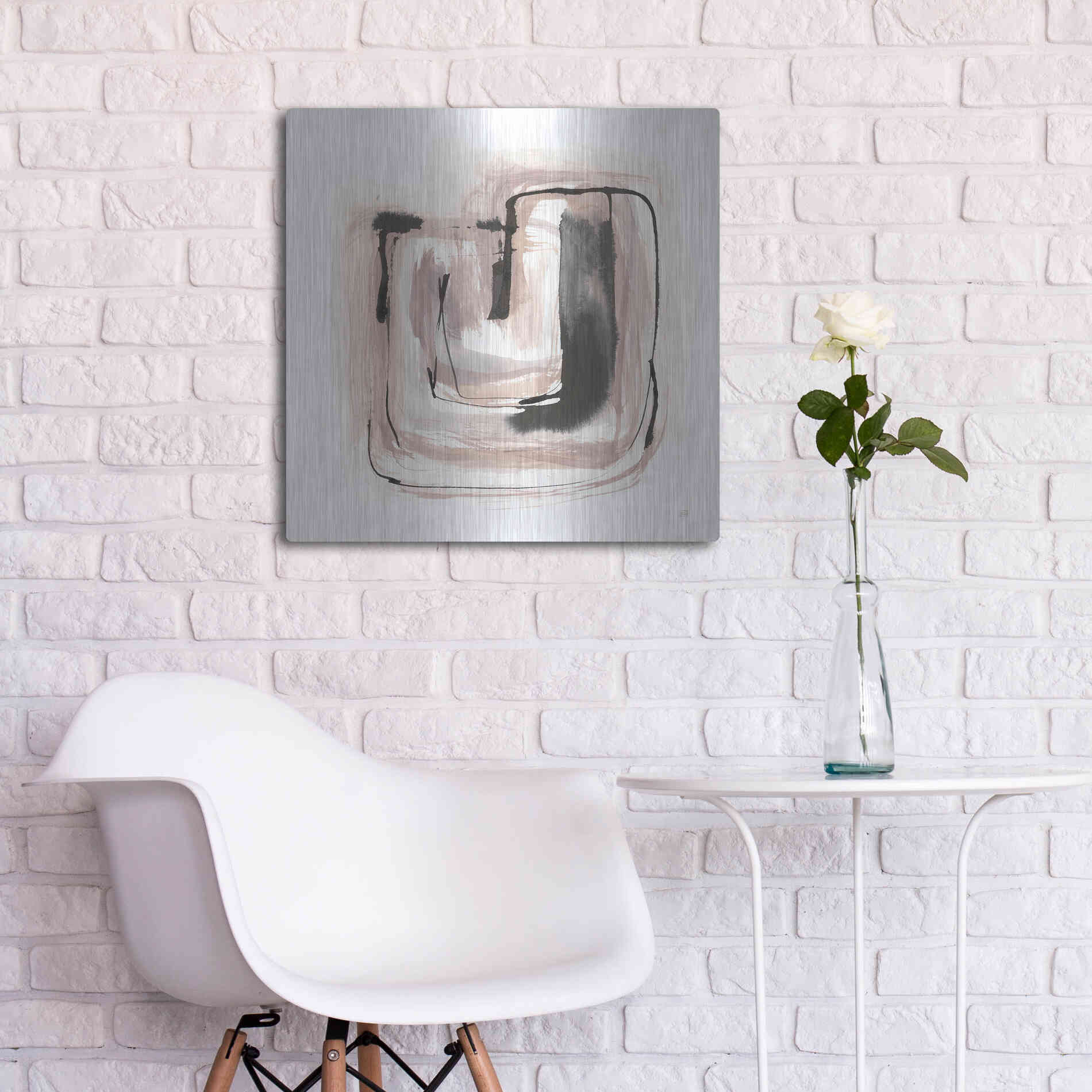 Luxe Metal Art 'Lost in Squares IV' by Chris Paschke, Metal Wall Art,24x24