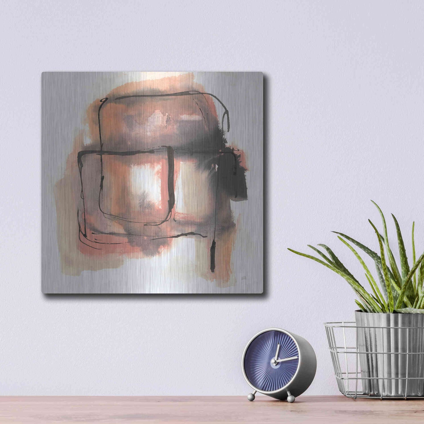 Luxe Metal Art 'Life Squared II' by Chris Paschke, Metal Wall Art,12x12