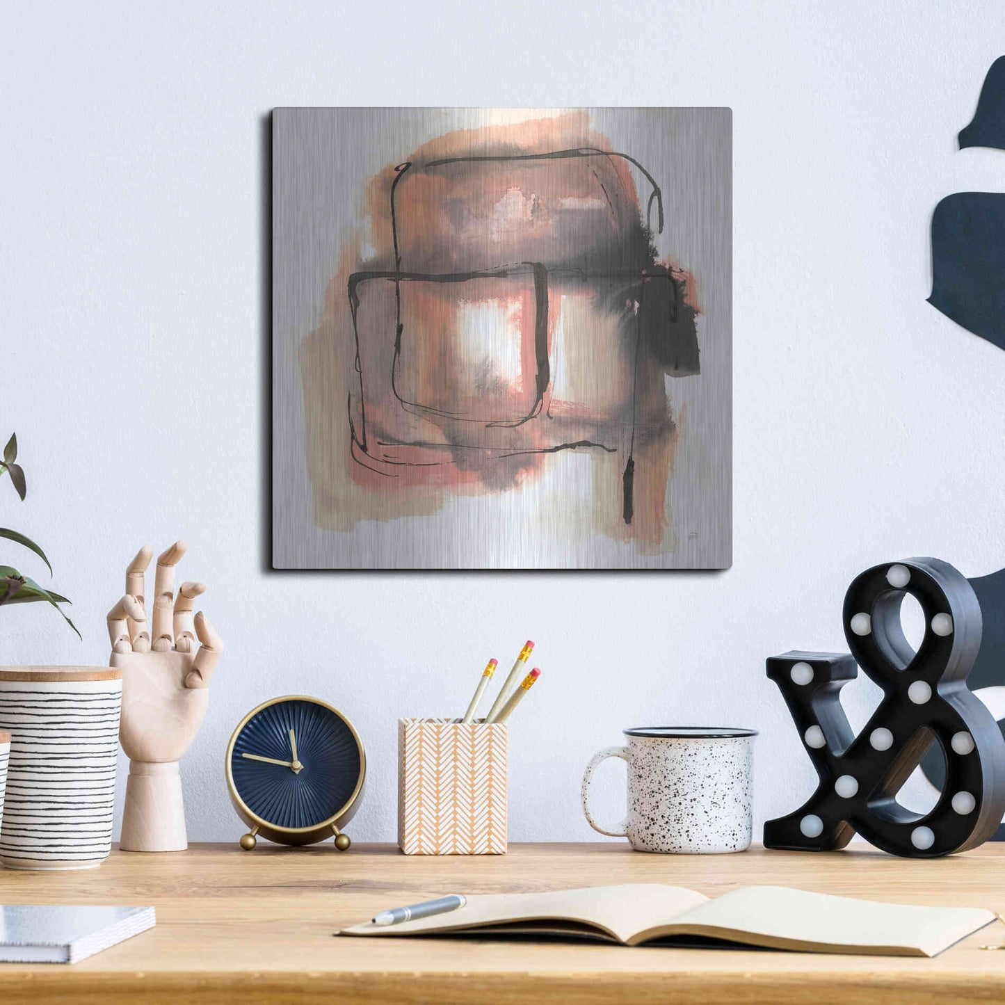 Luxe Metal Art 'Life Squared II' by Chris Paschke, Metal Wall Art,12x12