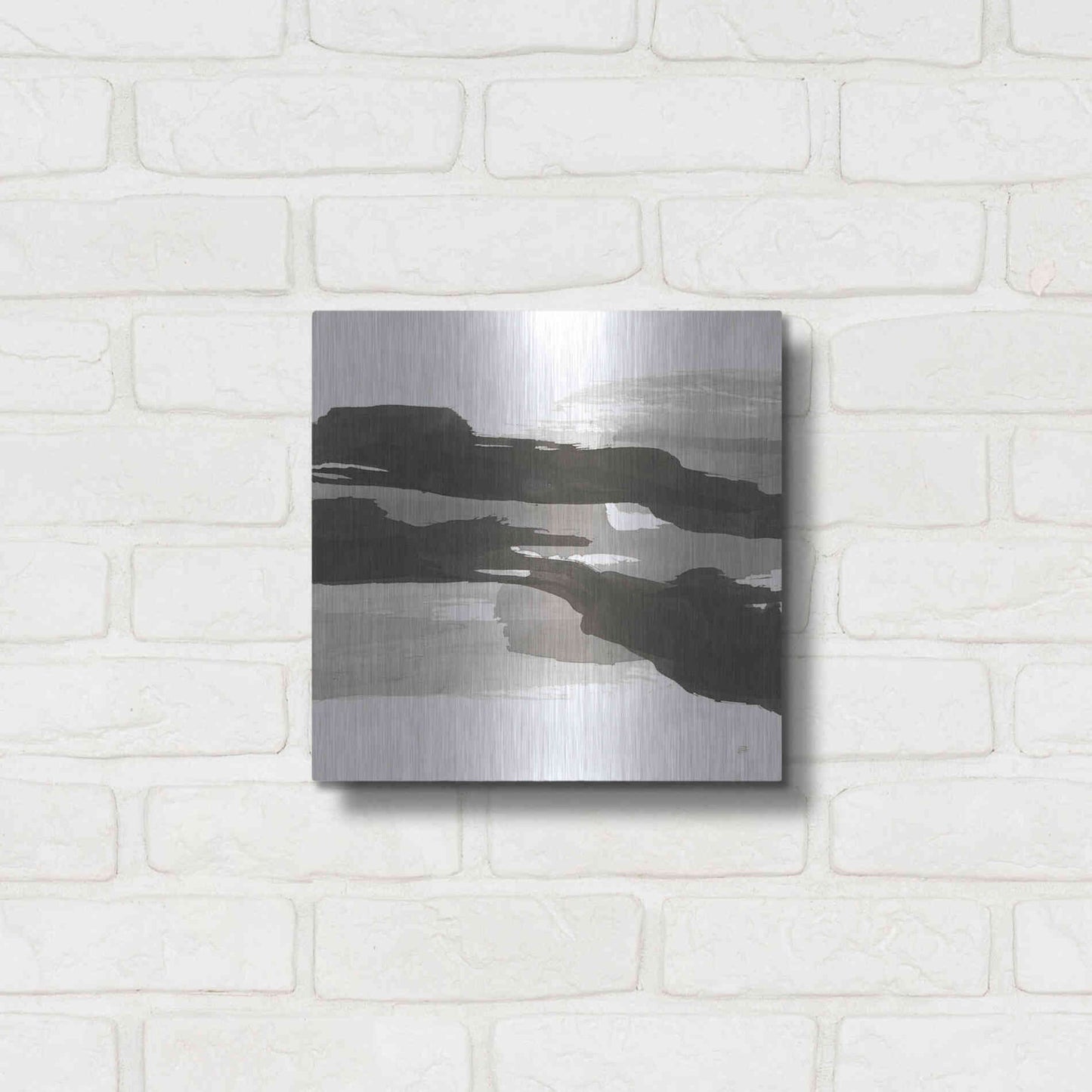 Luxe Metal Art 'Black and White Classic III' by Chris Paschke, Metal Wall Art,12x12