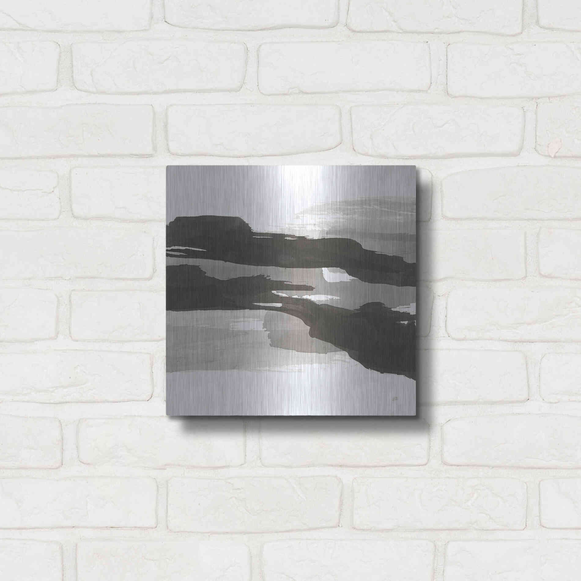 Luxe Metal Art 'Black and White Classic III' by Chris Paschke, Metal Wall Art,12x12