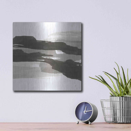 Luxe Metal Art 'Black and White Classic III' by Chris Paschke, Metal Wall Art,12x12