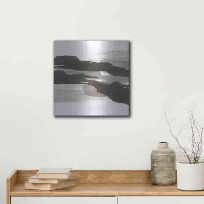 Luxe Metal Art 'Black and White Classic III' by Chris Paschke, Metal Wall Art,12x12