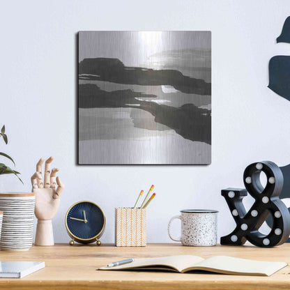 Luxe Metal Art 'Black and White Classic III' by Chris Paschke, Metal Wall Art,12x12