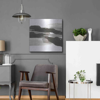 Luxe Metal Art 'Black and White Classic III' by Chris Paschke, Metal Wall Art,24x24