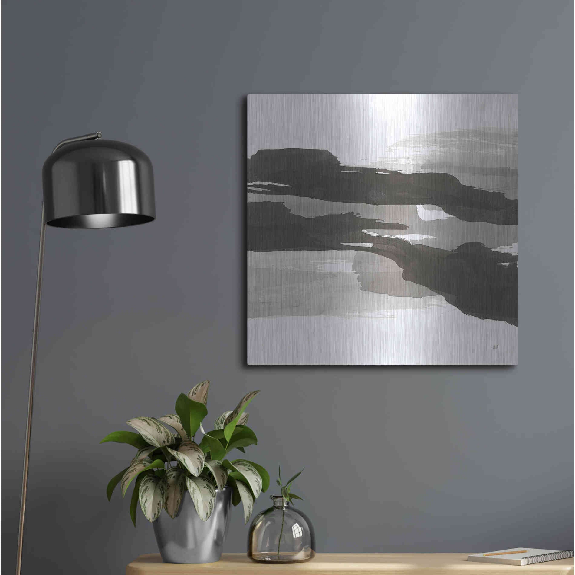 Luxe Metal Art 'Black and White Classic III' by Chris Paschke, Metal Wall Art,24x24