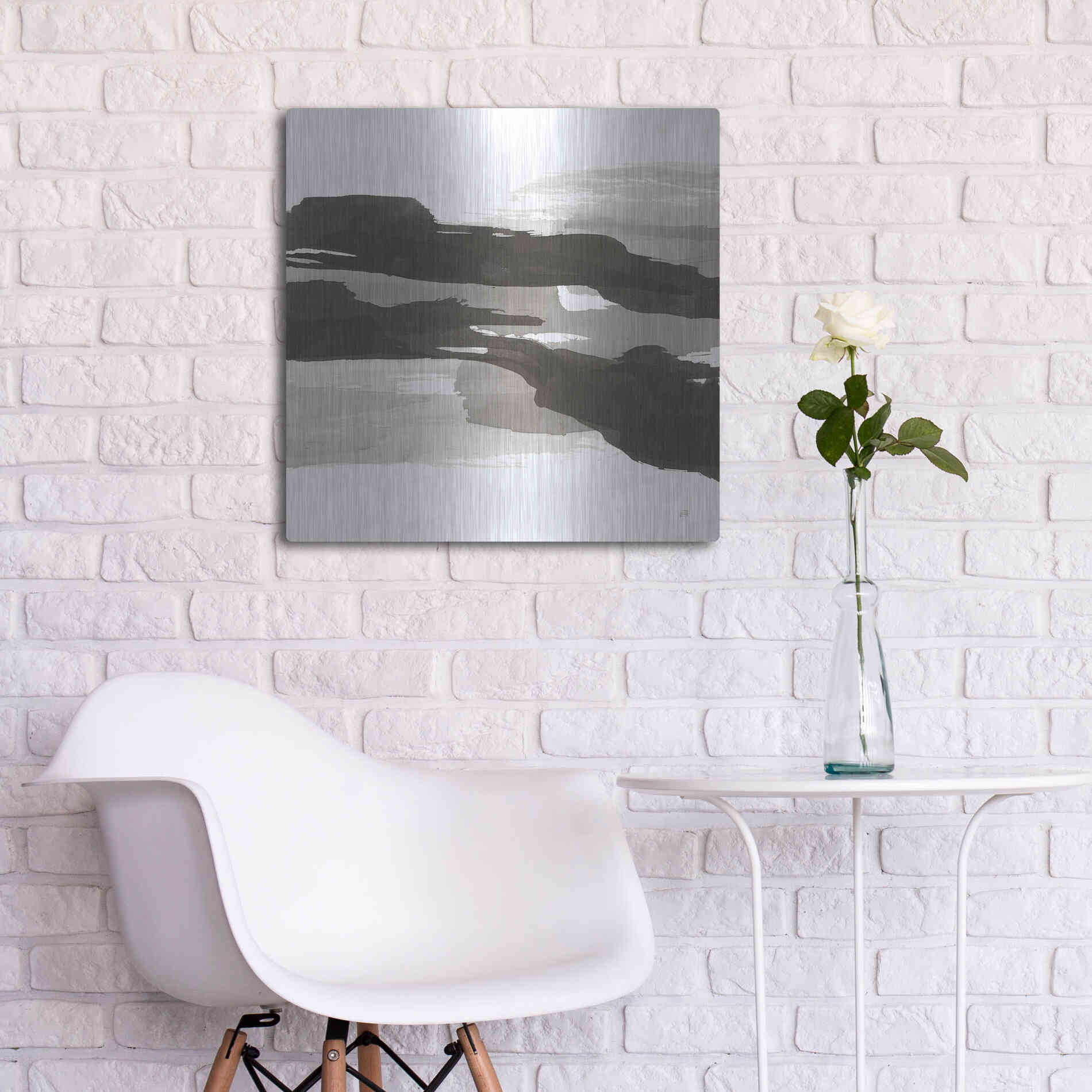 Luxe Metal Art 'Black and White Classic III' by Chris Paschke, Metal Wall Art,24x24