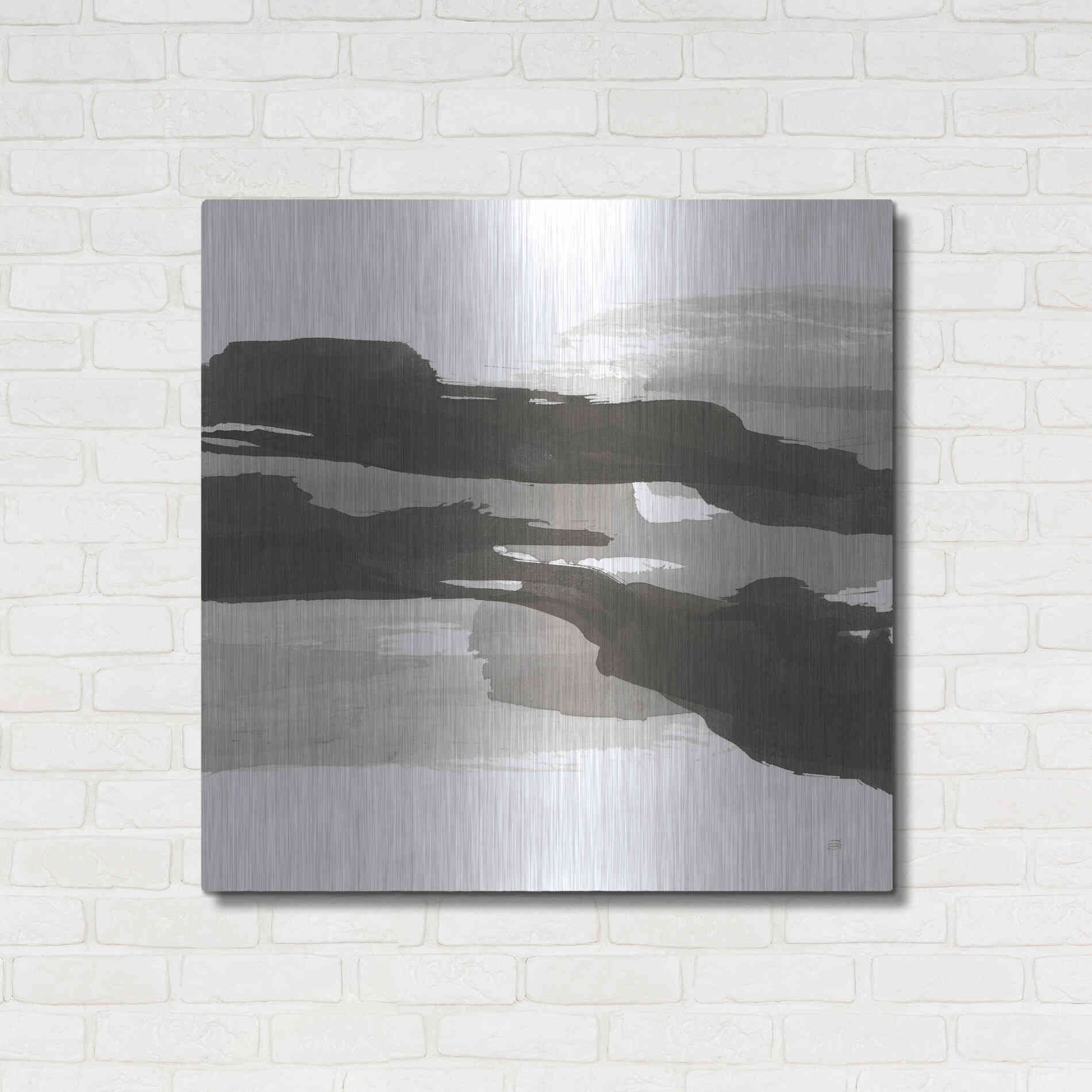 Luxe Metal Art 'Black and White Classic III' by Chris Paschke, Metal Wall Art,36x36