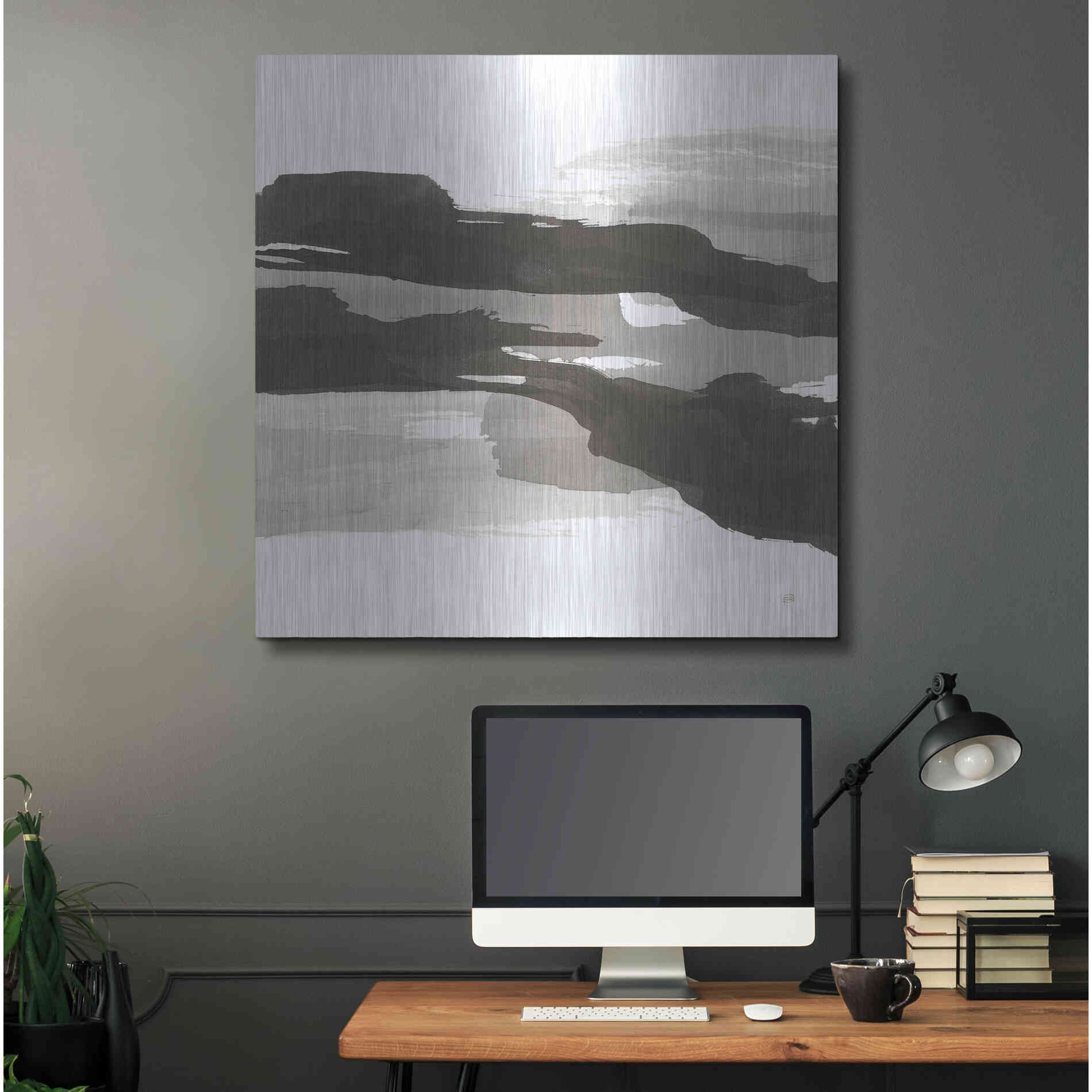 Luxe Metal Art 'Black and White Classic III' by Chris Paschke, Metal Wall Art,36x36
