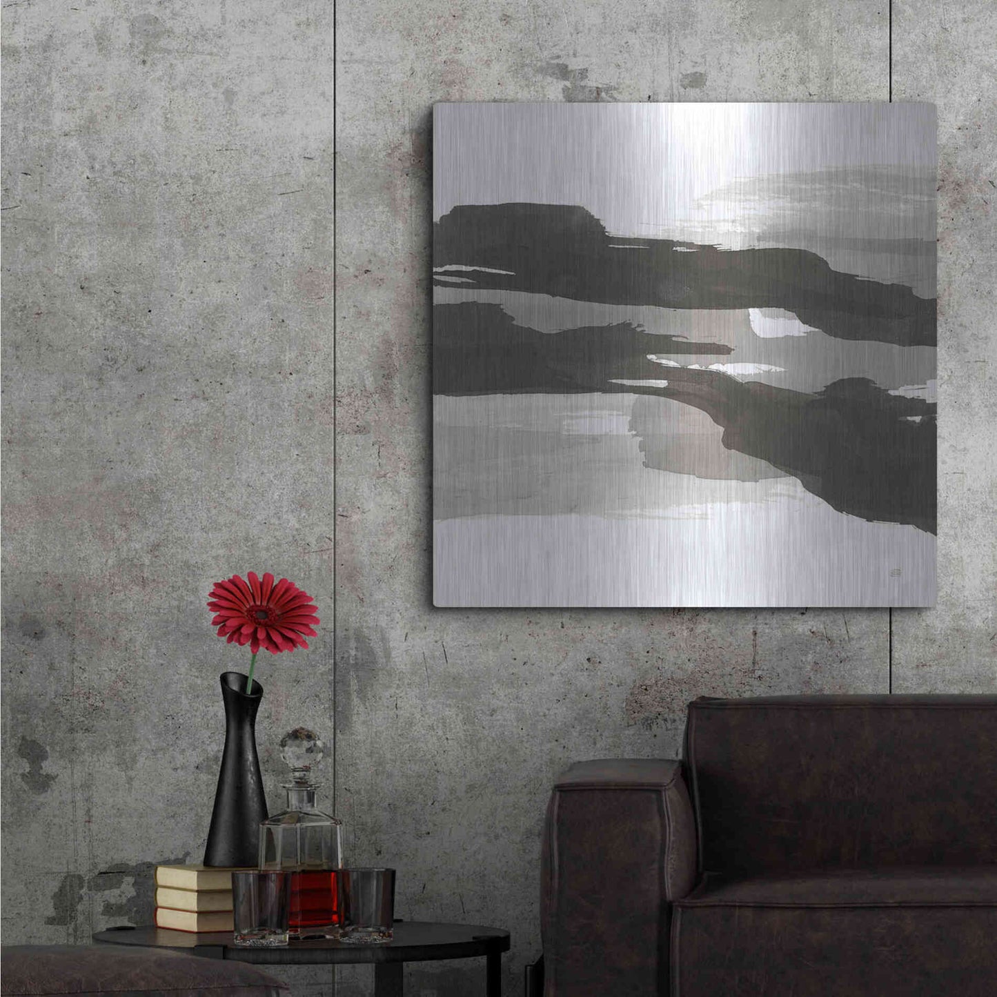 Luxe Metal Art 'Black and White Classic III' by Chris Paschke, Metal Wall Art,36x36