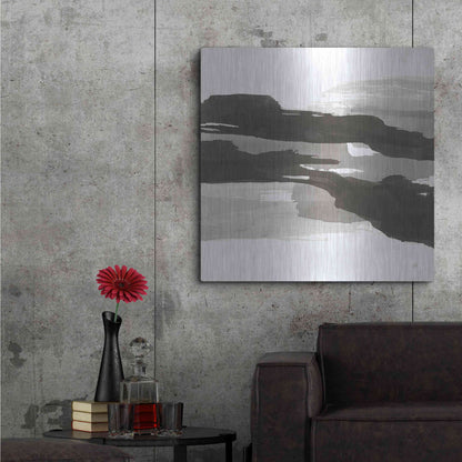 Luxe Metal Art 'Black and White Classic III' by Chris Paschke, Metal Wall Art,36x36