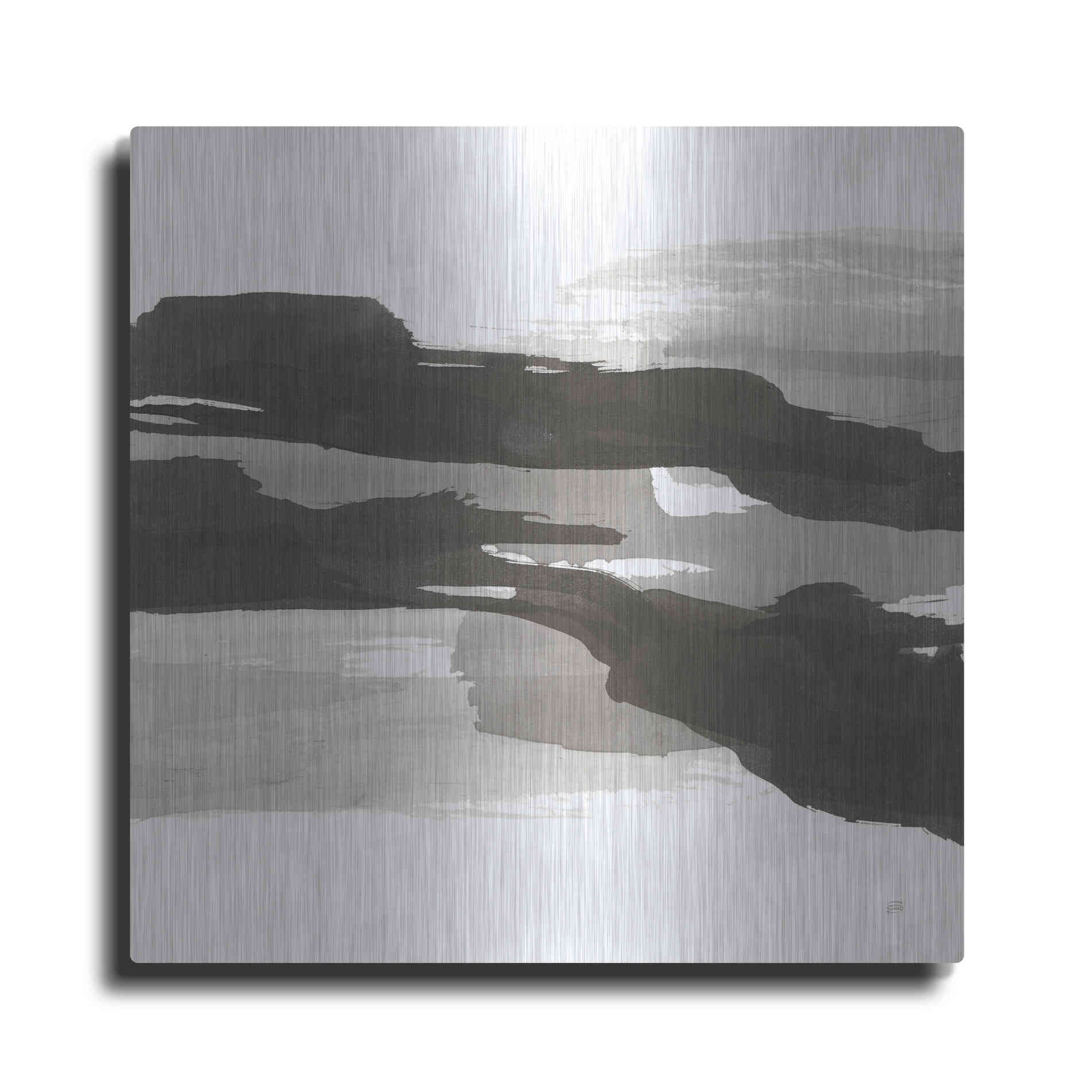 Luxe Metal Art 'Black and White Classic III' by Chris Paschke, Metal Wall Art
