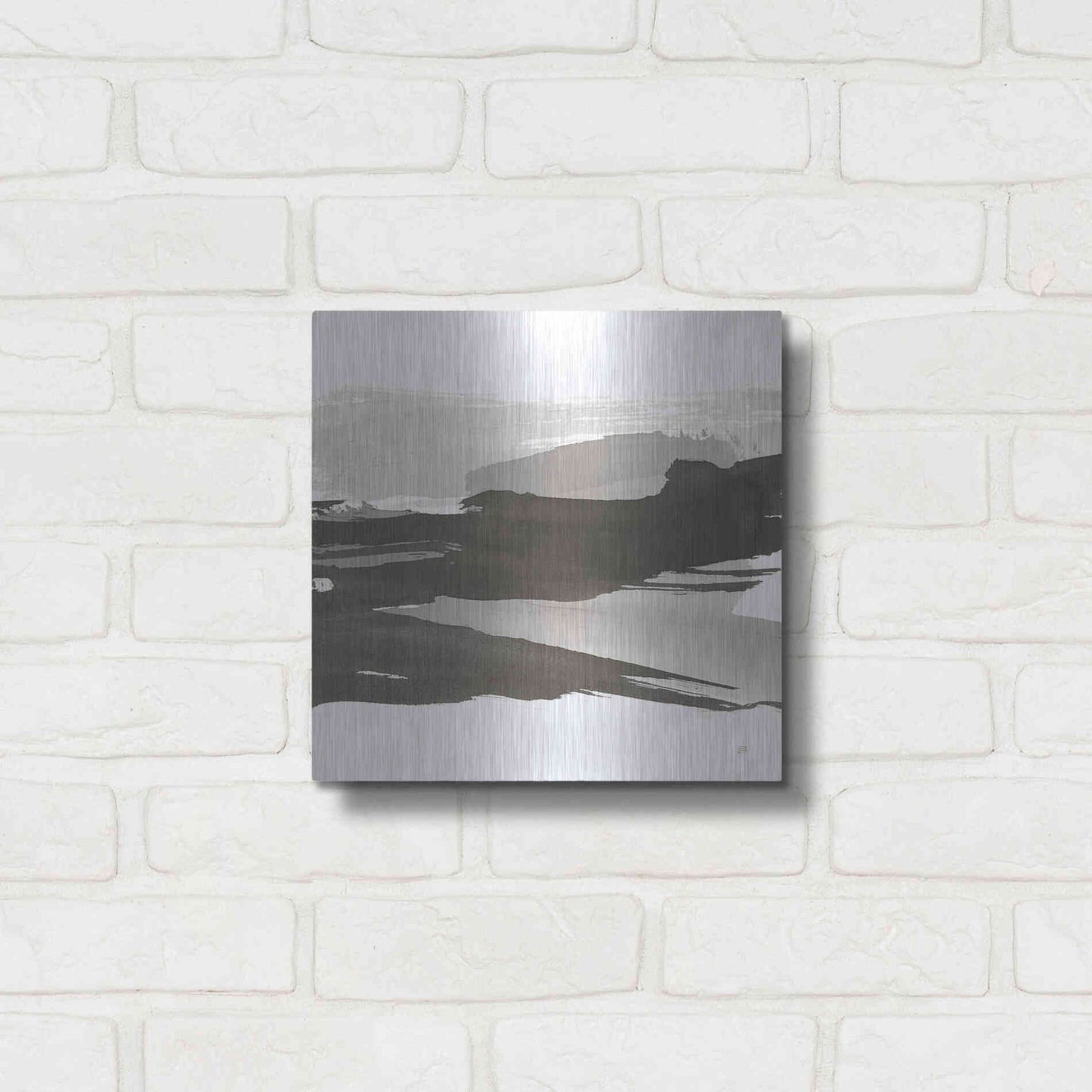 Luxe Metal Art 'Black and White Classic IV' by Chris Paschke, Metal Wall Art,12x12