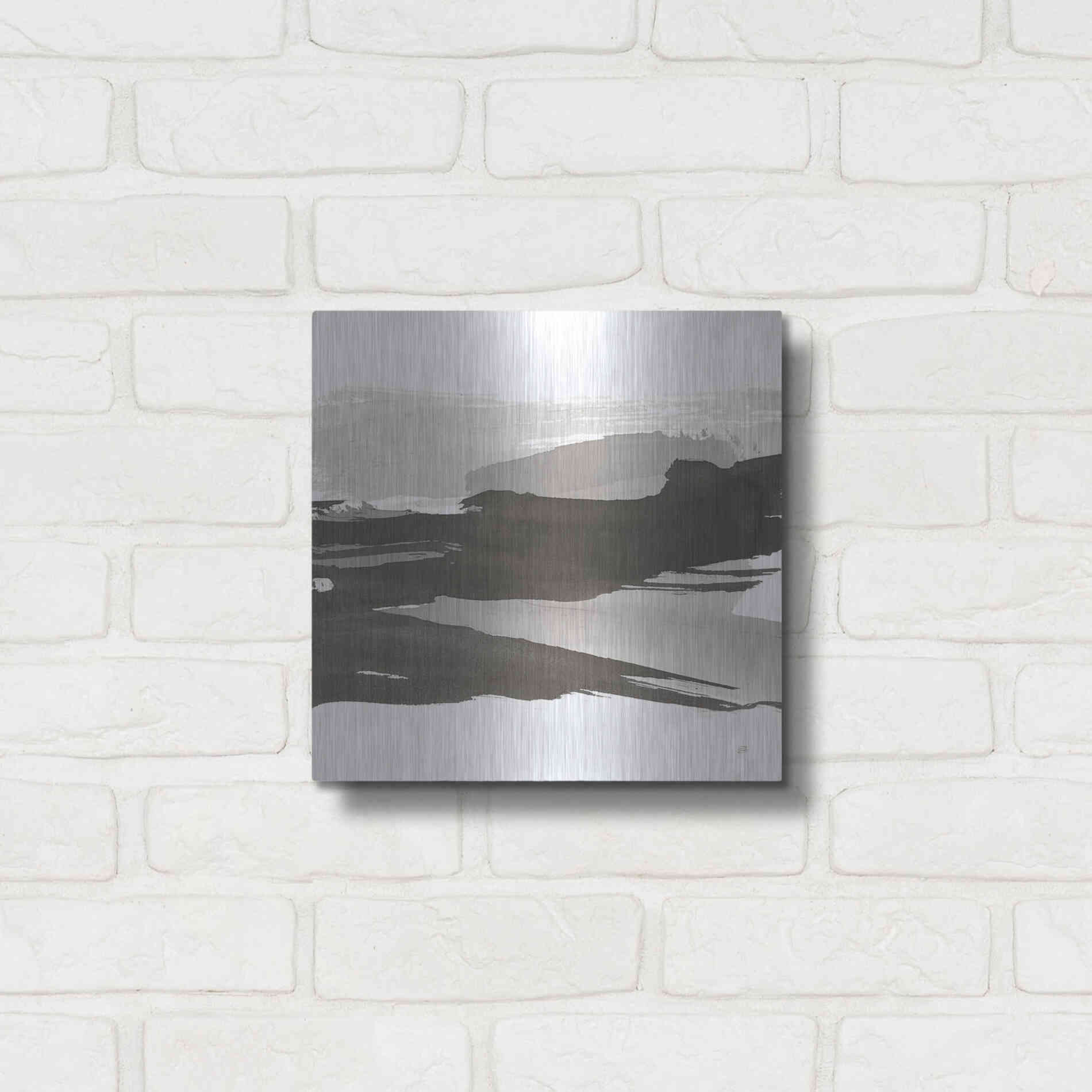 Luxe Metal Art 'Black and White Classic IV' by Chris Paschke, Metal Wall Art,12x12