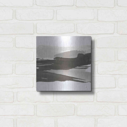 Luxe Metal Art 'Black and White Classic IV' by Chris Paschke, Metal Wall Art,12x12