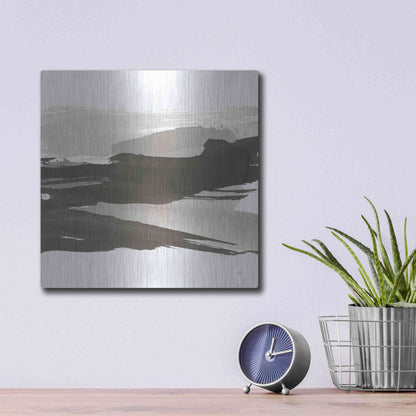 Luxe Metal Art 'Black and White Classic IV' by Chris Paschke, Metal Wall Art,12x12