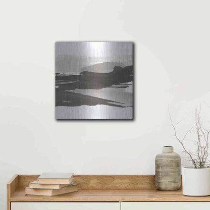 Luxe Metal Art 'Black and White Classic IV' by Chris Paschke, Metal Wall Art,12x12