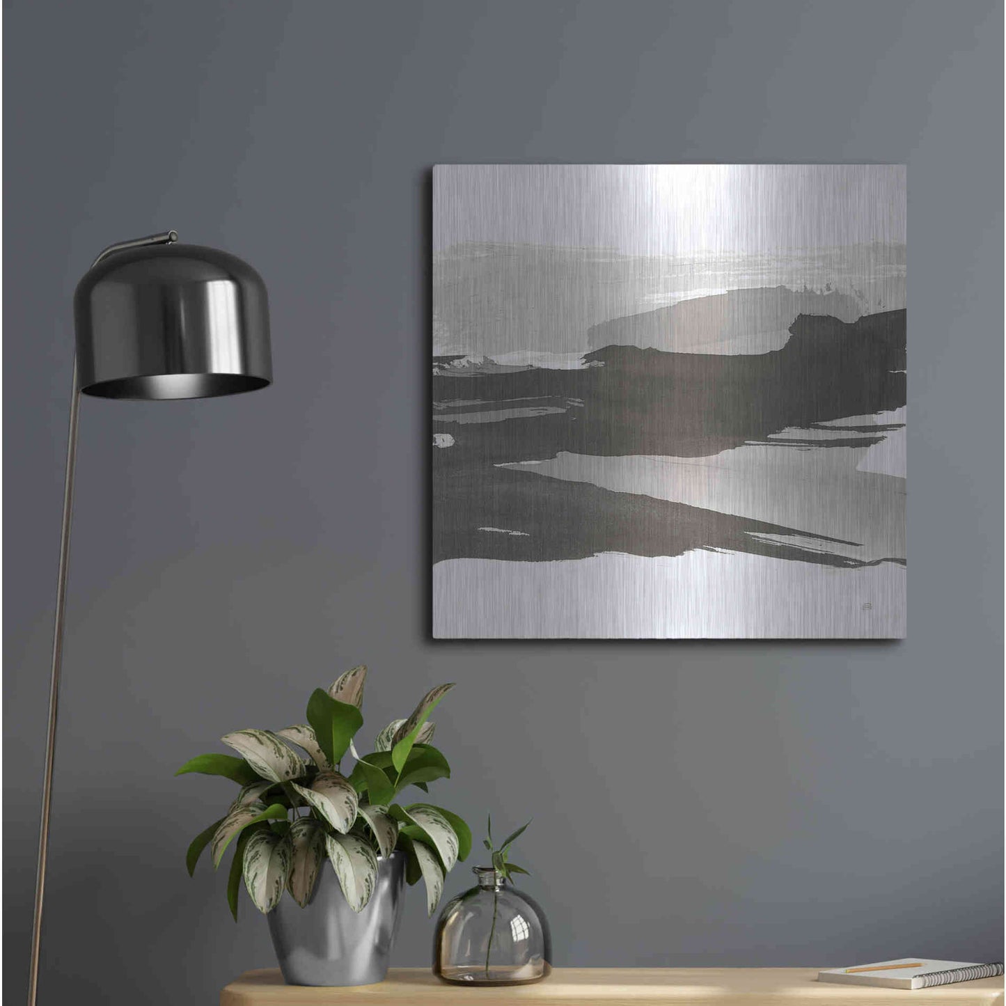 Luxe Metal Art 'Black and White Classic IV' by Chris Paschke, Metal Wall Art,24x24