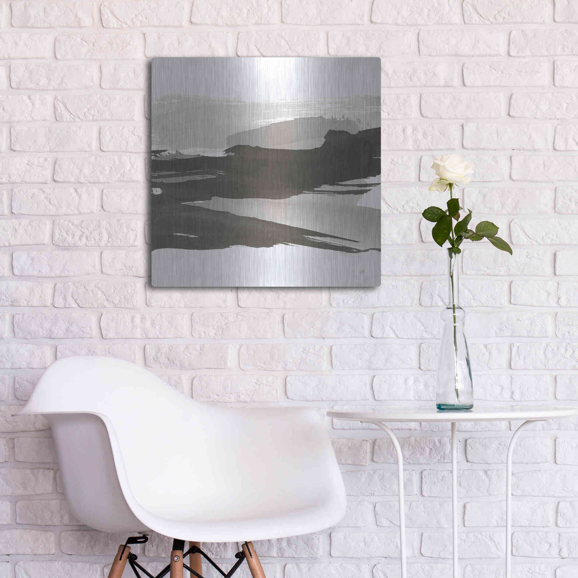 Luxe Metal Art 'Black and White Classic IV' by Chris Paschke, Metal Wall Art,24x24