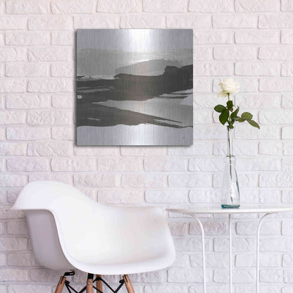 Luxe Metal Art 'Black and White Classic IV' by Chris Paschke, Metal Wall Art,24x24