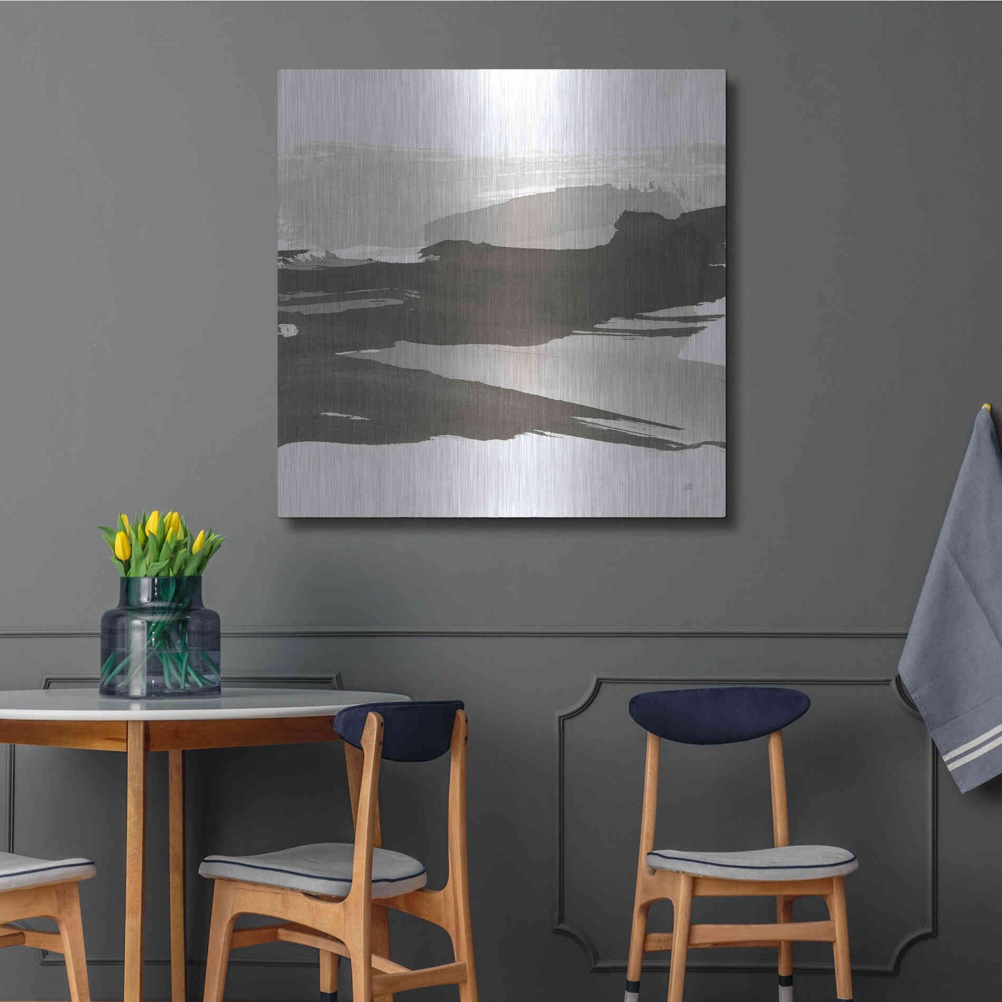 Luxe Metal Art 'Black and White Classic IV' by Chris Paschke, Metal Wall Art,36x36