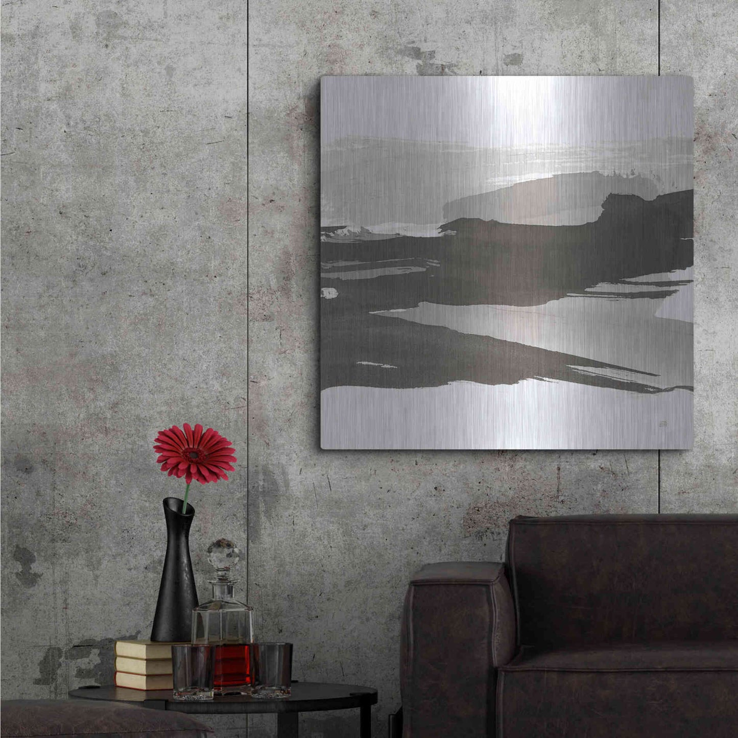 Luxe Metal Art 'Black and White Classic IV' by Chris Paschke, Metal Wall Art,36x36