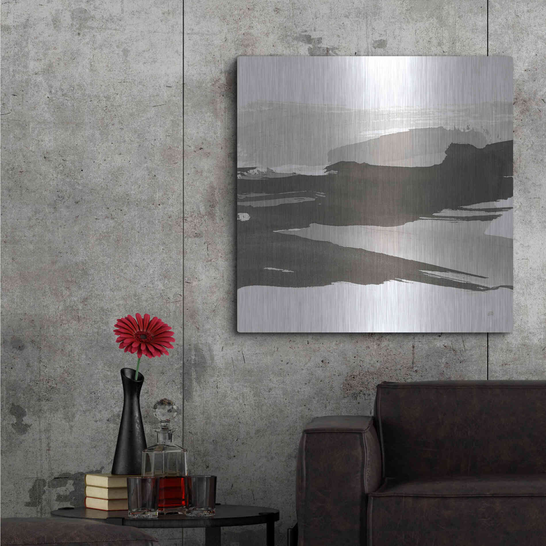 Luxe Metal Art 'Black and White Classic IV' by Chris Paschke, Metal Wall Art,36x36