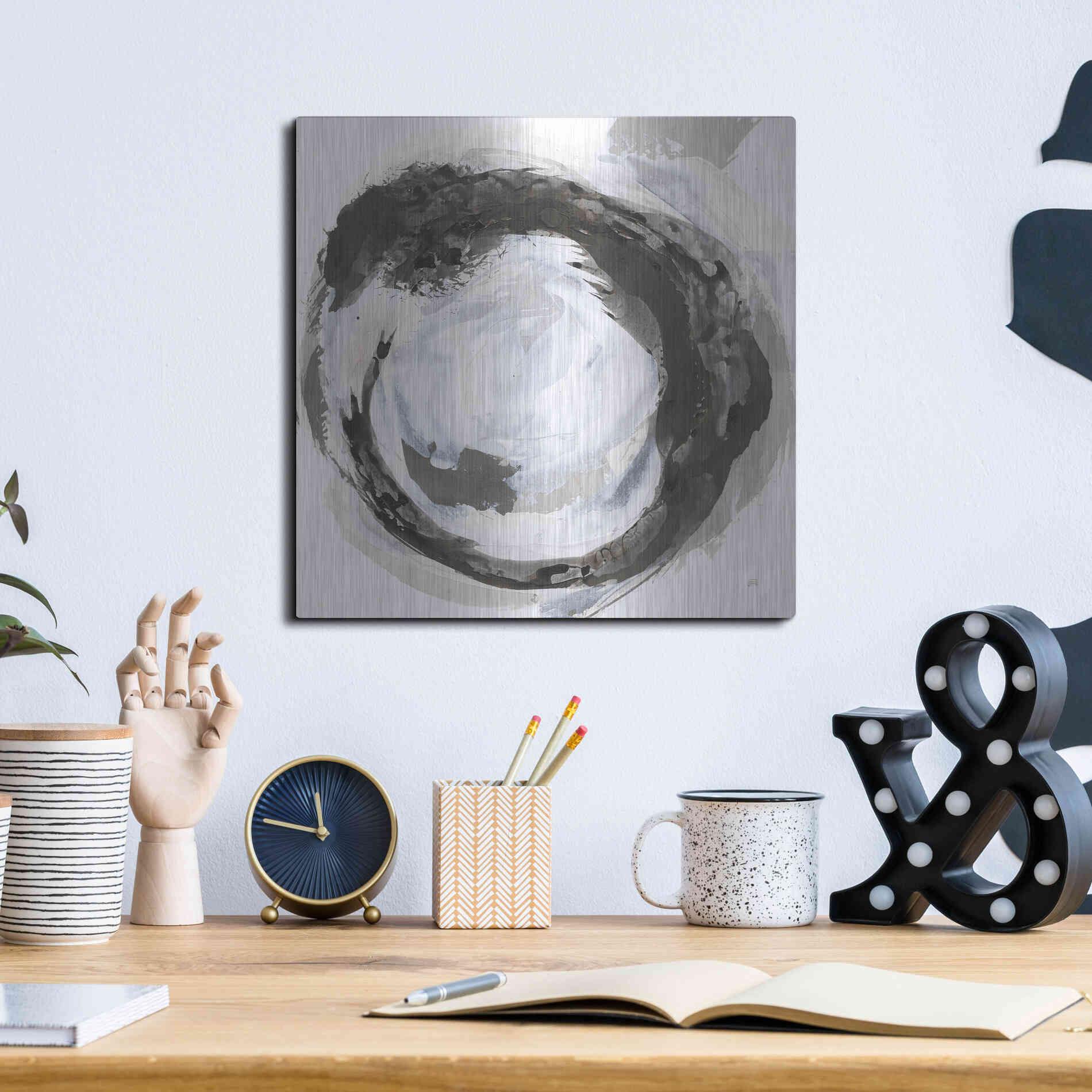 Luxe Metal Art 'Beginning III' by Chris Paschke, Metal Wall Art,12x12